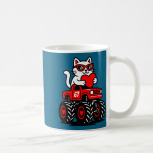 Valentine's Day Cat Riding Truck Graphic Art Coffee Mug