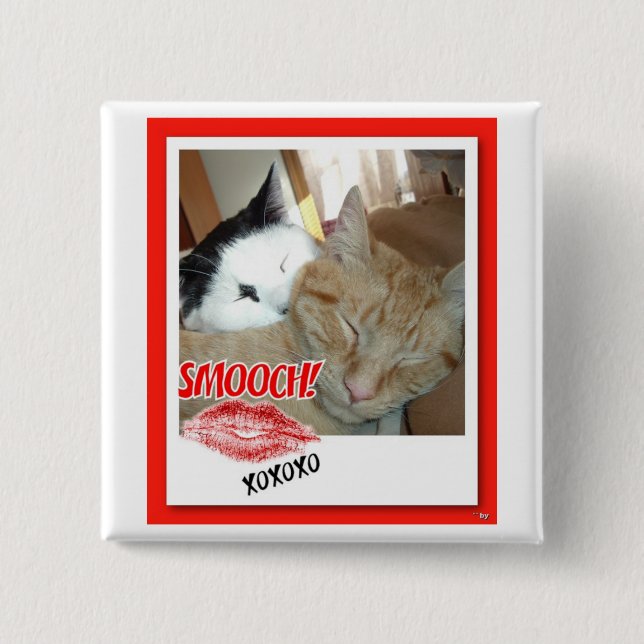 Valentine's Day Cats 15 Cm Square Badge (Front)