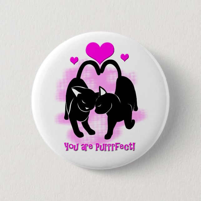 Valentines Day Cats 6 Cm Round Badge (Front)