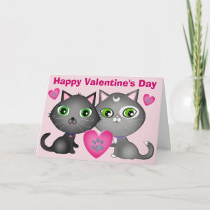Valentine's Day Cats Greeting Card