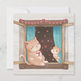 Valentine's Day: Cats & Hearts Illustration Card
