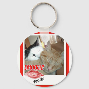 Valentine's Day Cats Key Ring