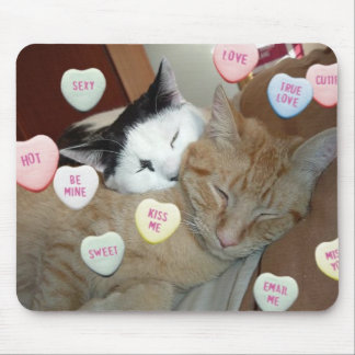Valentine's Day Cats Mouse Pad
