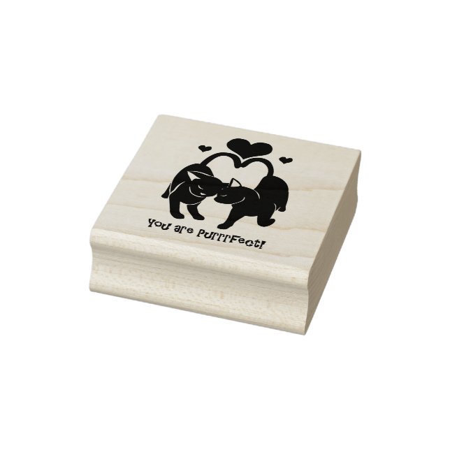 Valentine's Day Cats Rubber Stamp (Stamp)