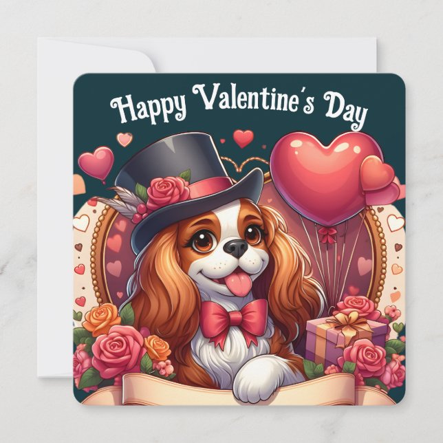 Valentine's Day - Cavalier King Charles 2 - Card (Front)