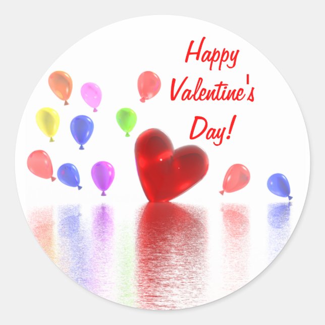 Valentines Day Celebration Classic Round Sticker (Front)