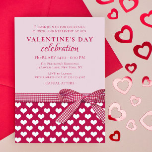 Valentine's Day Celebration Party Love Heart Red Invitation