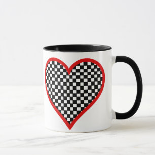 Valentine's Day Chequerboard Heart Mug