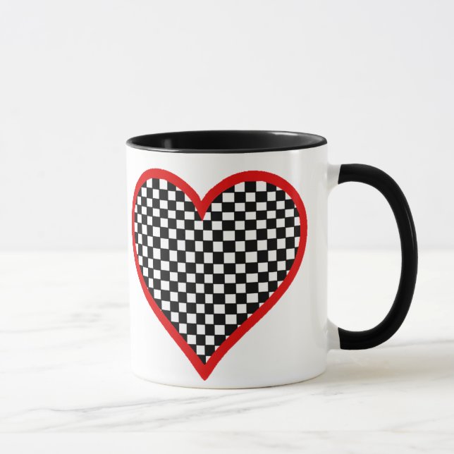 Valentine's Day Chequerboard Heart Mug (Right)