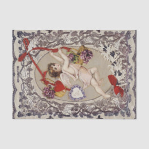 Valentine's Day Cherub with Baskets of Flowers Tissue Paper