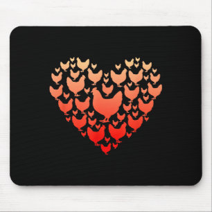 Valentines Day Chicken Heart Family Funny Chicken  Mouse Pad