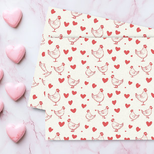 Valentine's Day Chicken Heart Love Tissue Paper