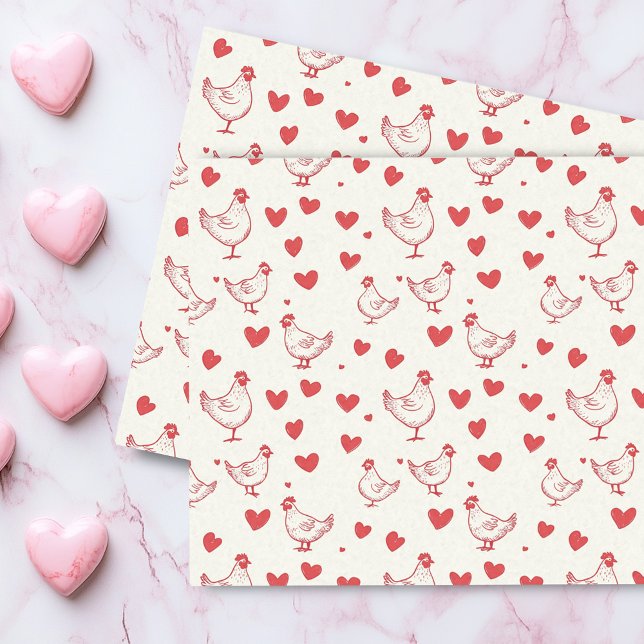 Valentine's Day Chicken Heart Love Tissue Paper (Creator Uploaded)