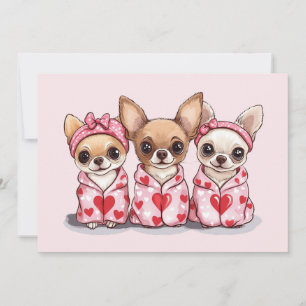 Valentines Day Chihuahua Dogs Holiday Card