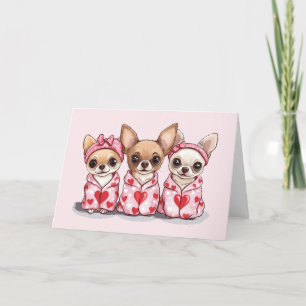 Valentines Day Chihuahua Dogs Holiday Card