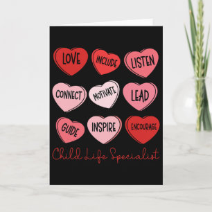 Valentine's Day Child Life Specialist Cute Hearts  Card