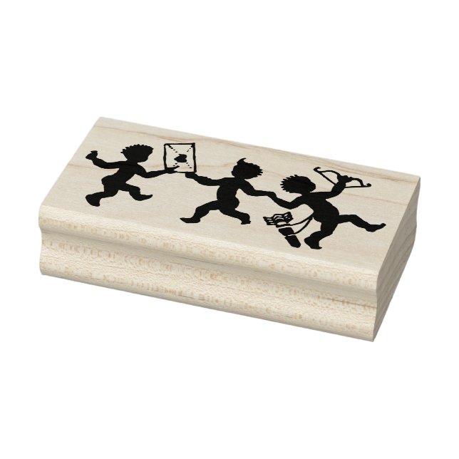 Valentine's Day Children Silhouette Art Stamp (Stamp)