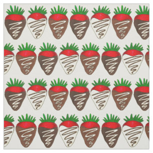 Valentines Day Chocolate Covered Strawberry Berry Fabric