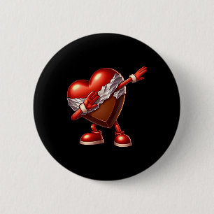 Valentine's Day Chocolate Heart Dabbing Design 6 Cm Round Badge