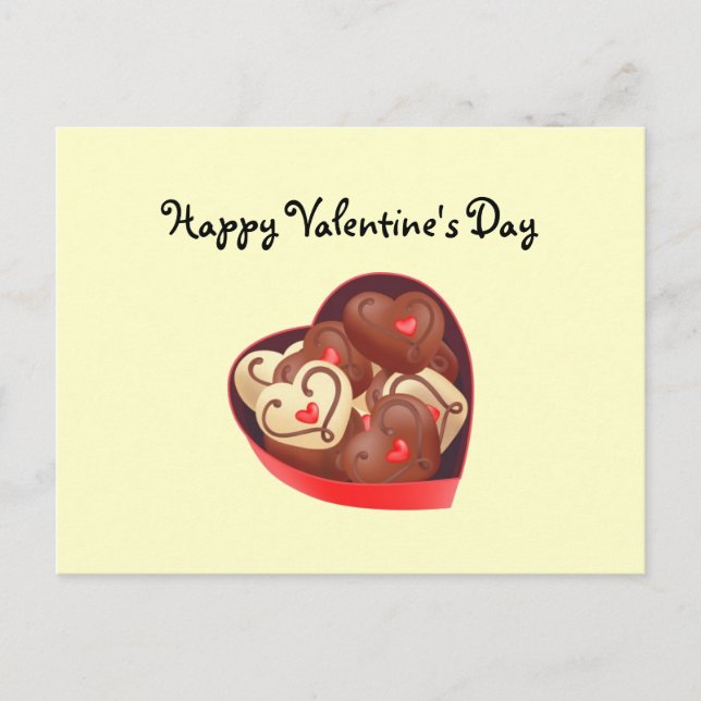Valentine's Day/Chocolates Holiday Postcard (Front)