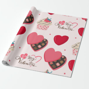 Valentines Day Chocolates Wrapping Paper