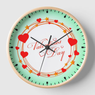 Valentine's Day Circle Design-25695 Clock
