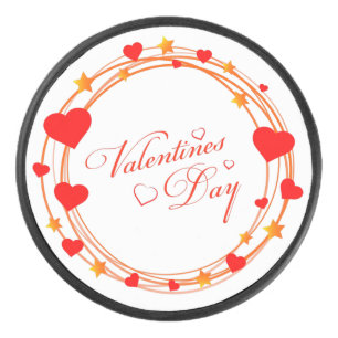 Valentine's Day Circle Design-25695 Hockey Puck