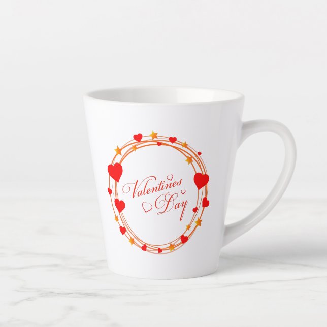 Valentine's Day Circle Design-25695 Latte Mug (Right)
