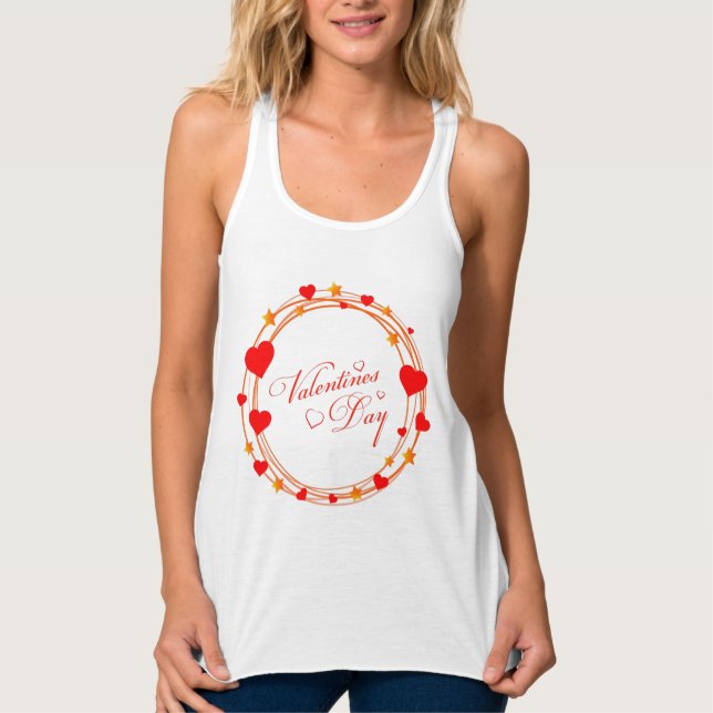 Valentine's Day Circle Design-25695 Singlet (Front)