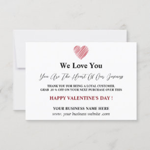 Valentine's Day Client Appreciation Thank You Card