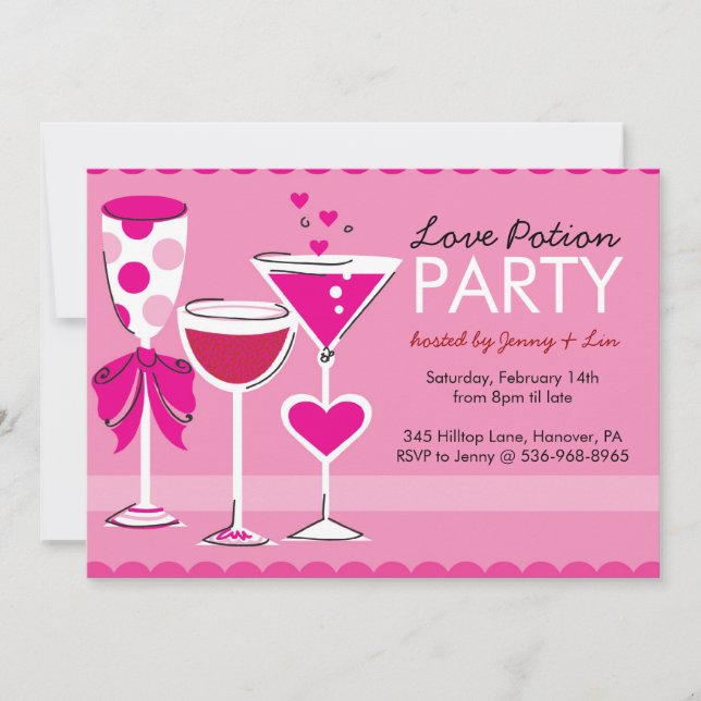Valentine's Day Cocktail Party Invitations (Front)