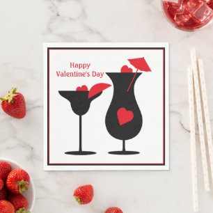 Valentine's Day Cocktails Simple Party Napkin