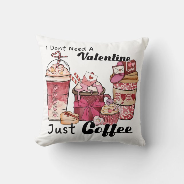 Valentine's Day Coffee Funny Cushion (Front)