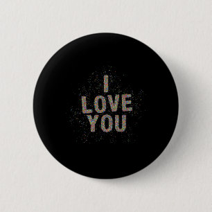 Valentine's Day Colorful Sprinkles I Love You For 6 Cm Round Badge
