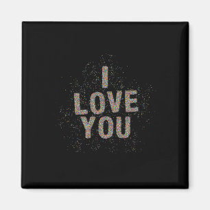 Valentine's Day Colorful Sprinkles I Love You For Magnet
