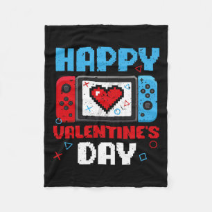 Valentines Day Controller Video Game Heart Boys Pa Fleece Blanket