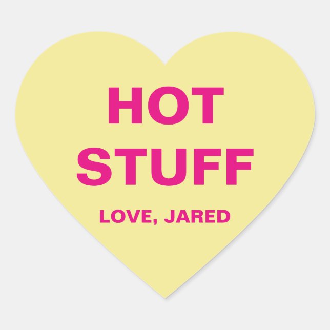 Valentine's Day Conversation Heart Heart Sticker (Front)