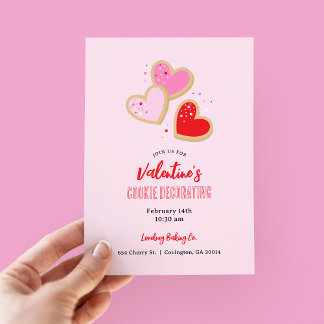 Valentine's Day Cookie Decorating Party Invitation