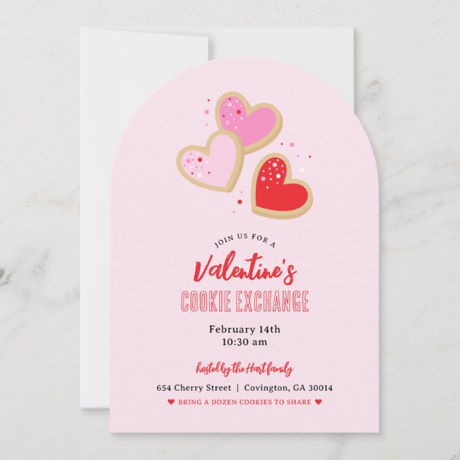 Valentine's Day Cookie Exchange Party Invitation (Front)