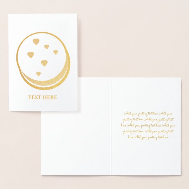 Valentines Day Cookie Sandwich Hearts Gold Foil Card (Display)