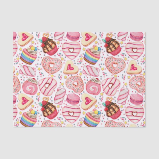 Valentine's Day Cookies and Cupcakes  Tissue Paper (Front)