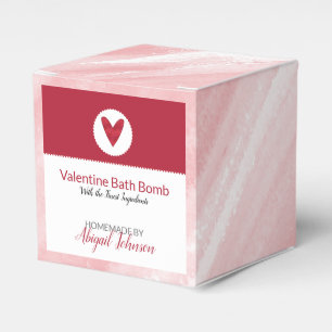Valentine's Day Coral Pink Watercolor Bath Bomb Favour Box