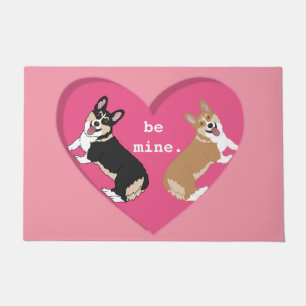 Valentines Day Corgi Doormat