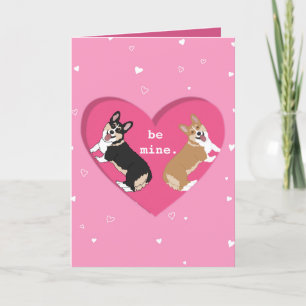 Valentines Day Corgi XOXO Thank You Card