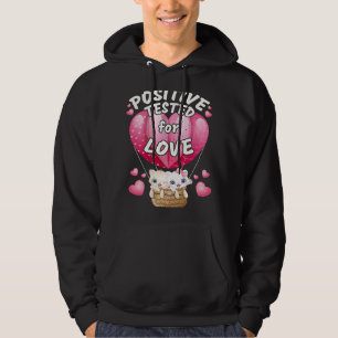 Valentine's day couple cats red heart balloon hoodie