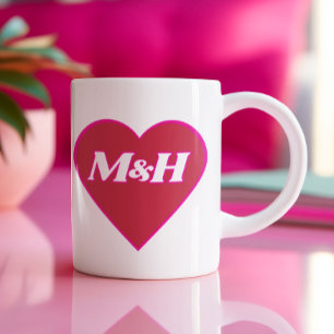 Valentines Day Couple Initials Coffee Mug