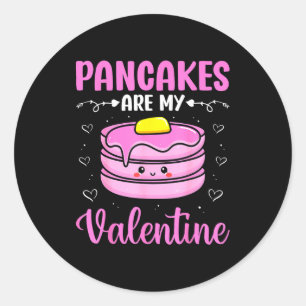 Valentine's Day Couple - Pancakes Are My Valentine Classic Round Sticker