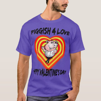 Valentines Day Couples Pig Cute and Funny Premium  T-Shirt