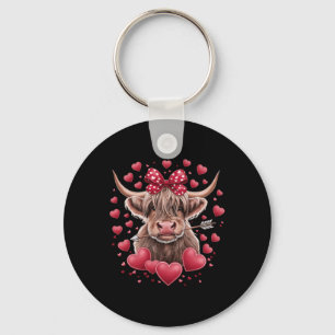 Valentines Day Cow Funny Hearts Valentine Cow Wome Key Ring