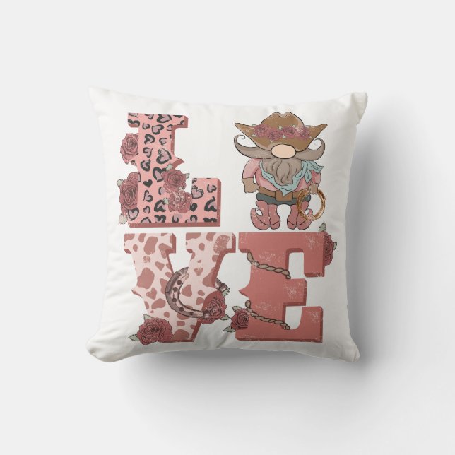 Valentine's Day Cowboy Gnome Cushion (Front)